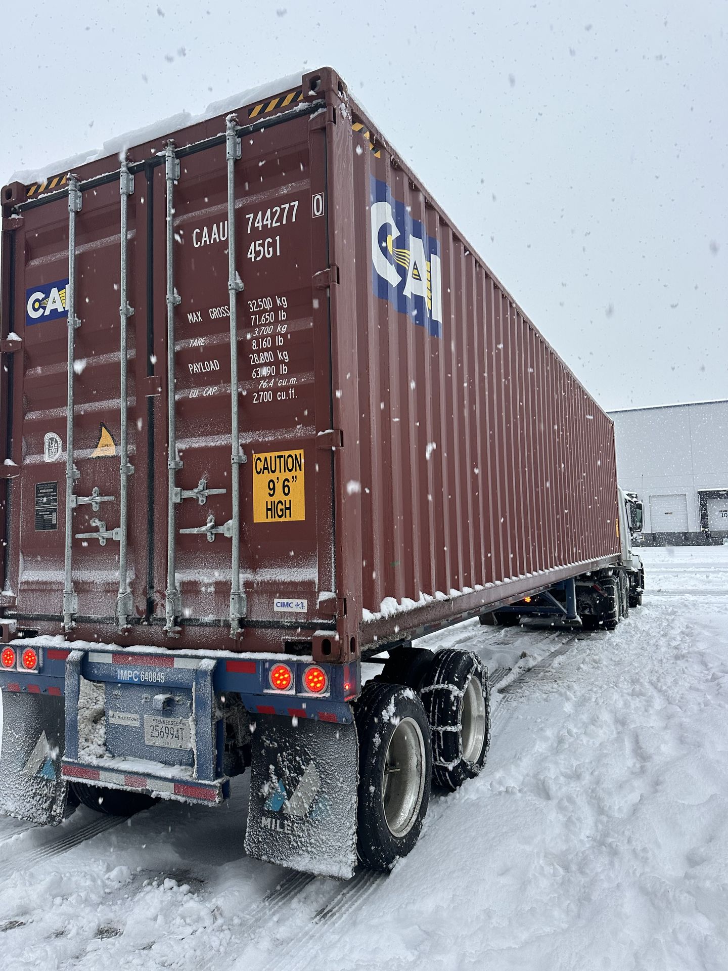 Container freight in all weather conditions